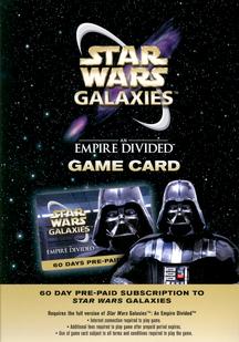 STAR WARS GALAXIES PRE-PAID GAME CARD